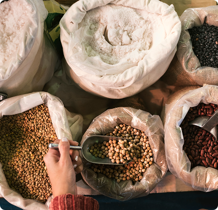 top view arrangement with grains bags 1 (2)